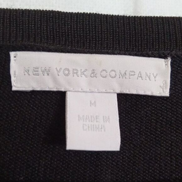New York‎ & Company medium Black White 3/4 sleeve Boat Neck - Picture 8 of 11
